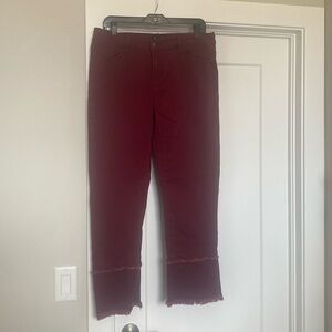 AZI Burgundy Cropped Jeans.